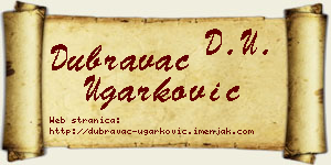 Dubravac Ugarković vizit kartica